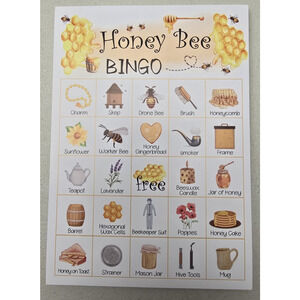 Honey Bee Bingo Baby Shower Game 24 Cards